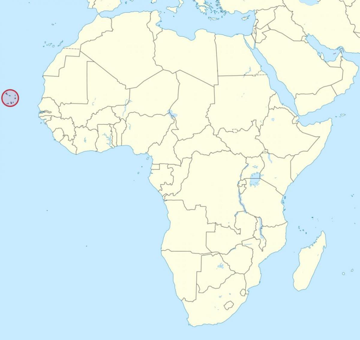 Cabo Verde-aafrika kaardil