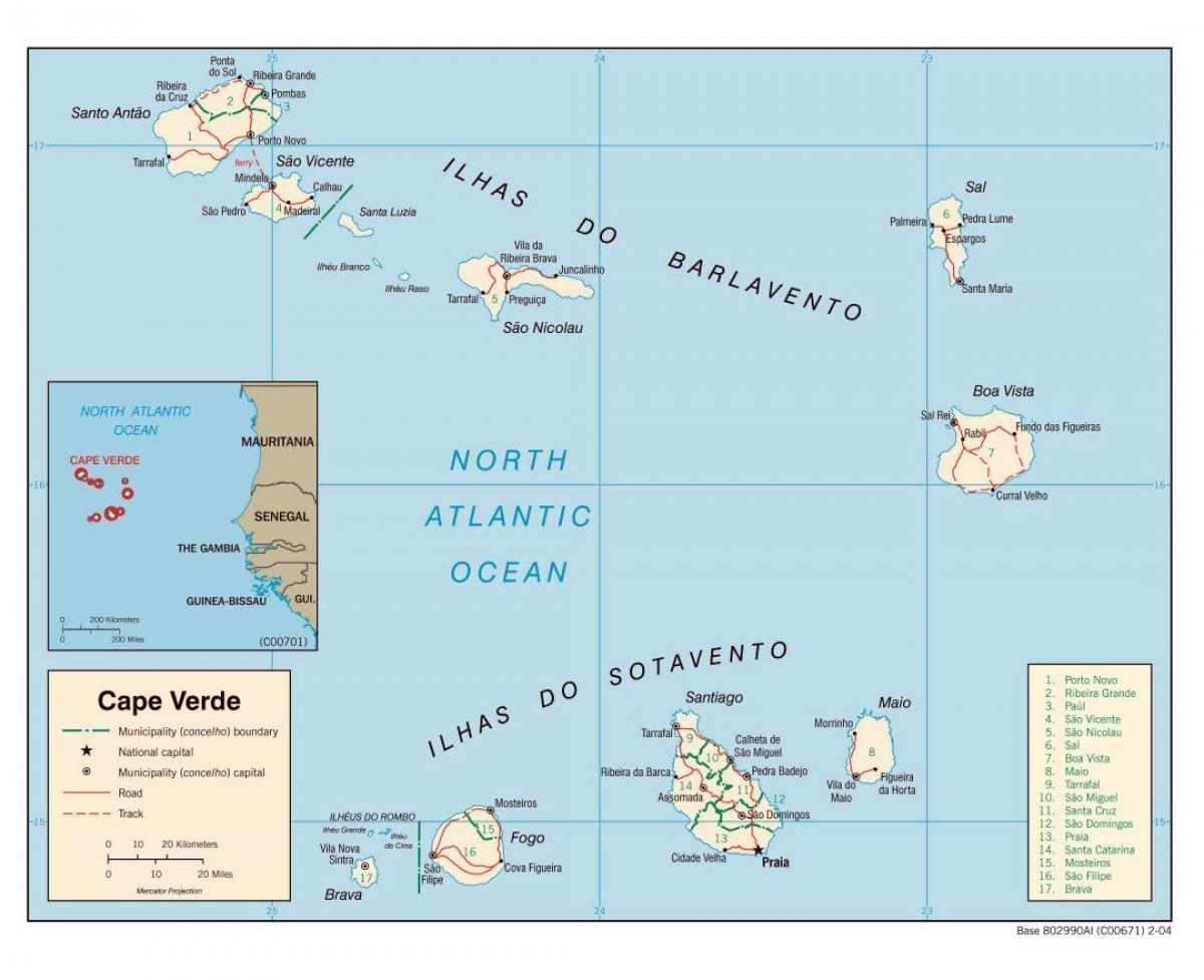 kaart Cabo Verde