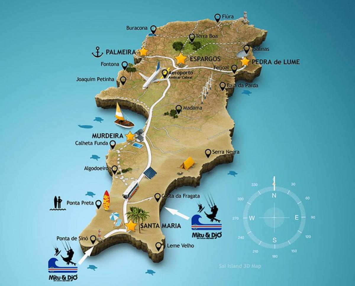 kaart santa maria Cabo Verde